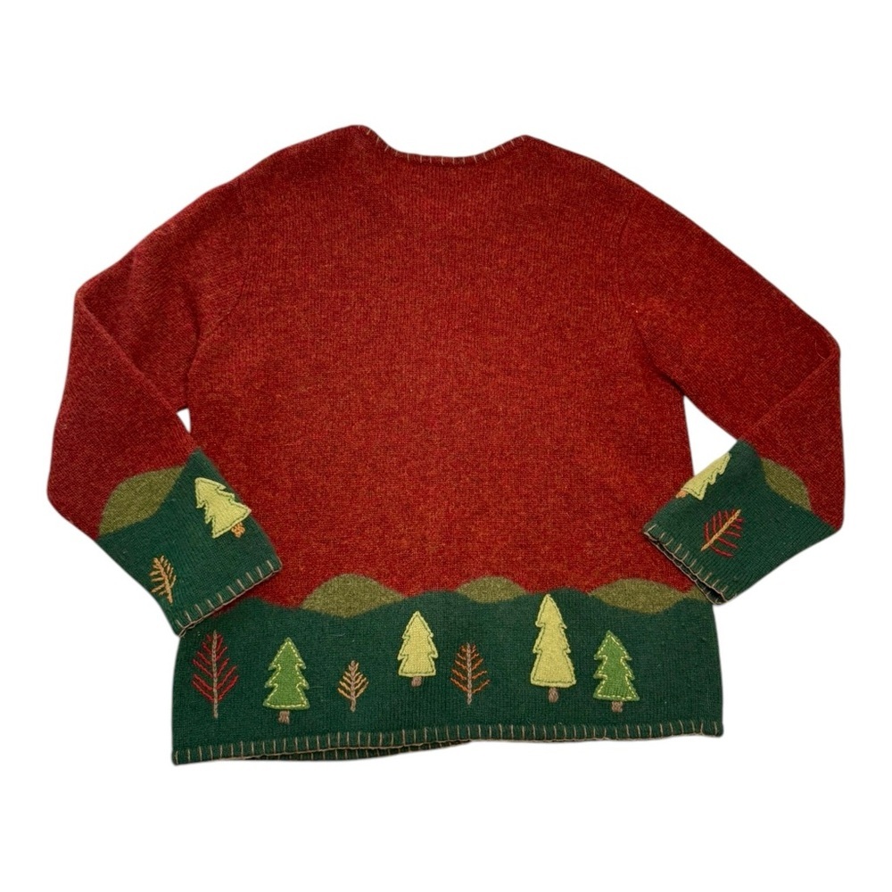 Northern Isles Maroon Wool Forest Cardigan Cozy Grandmacore Size XL - Picture 2 of 4